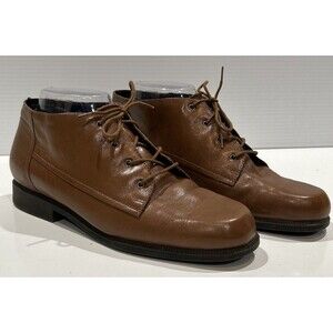 Easy Spirit Anti Gravity Brown Leather Derby Lace Up Desert Boots Chukka Women 8